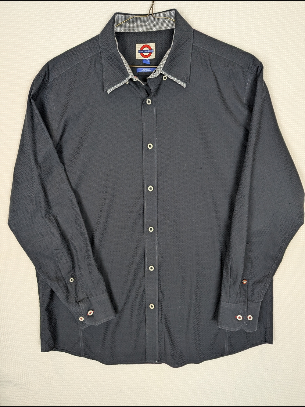 Jermyn & Bond Men's Long-Sleeve Casual Button-Down Shirt - Black XL